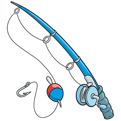 fishing rod illustration|simple fishing pole drawing.